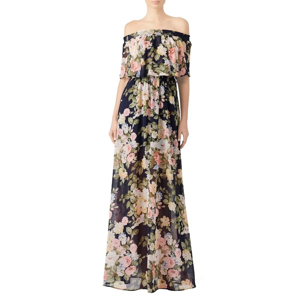 Show Me Your Mumu Blossom Hacienda Maxi Dress Floral Off Shoulder S